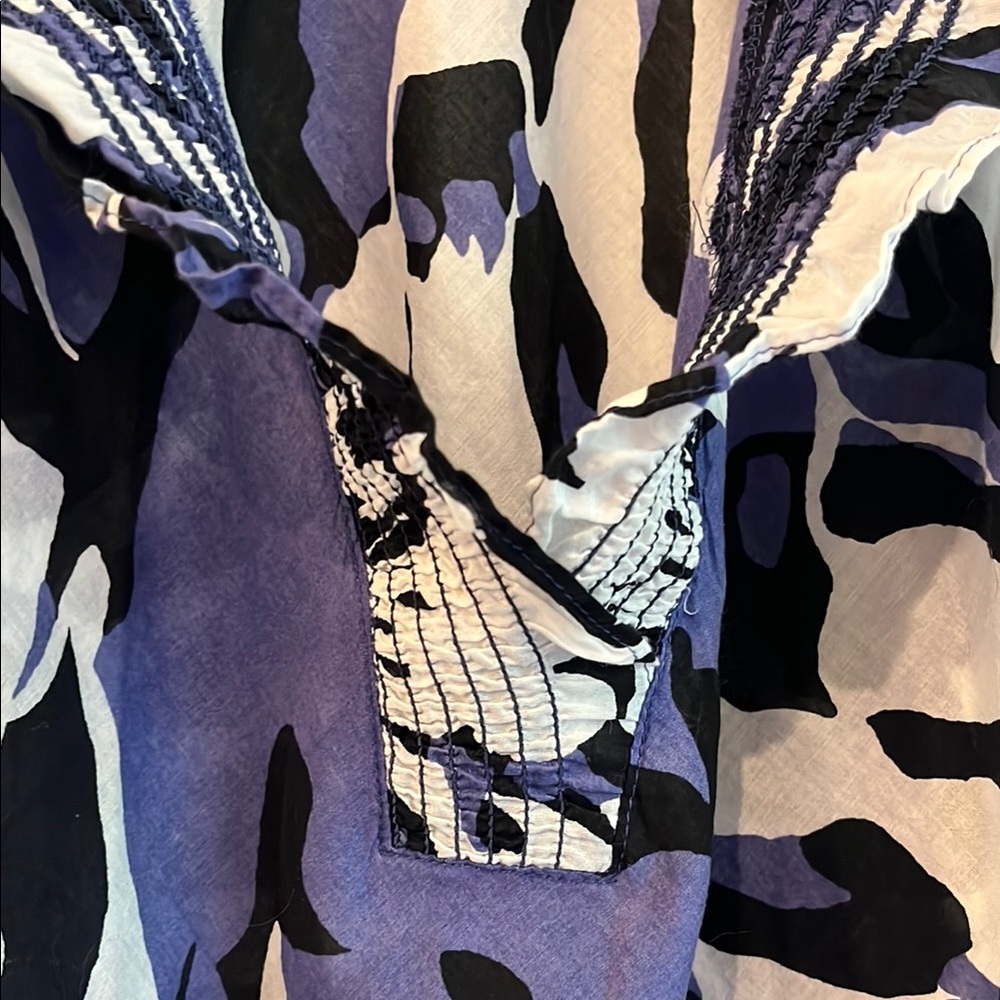 Express Purple and Black Patterned Top - Picture 4 of 7